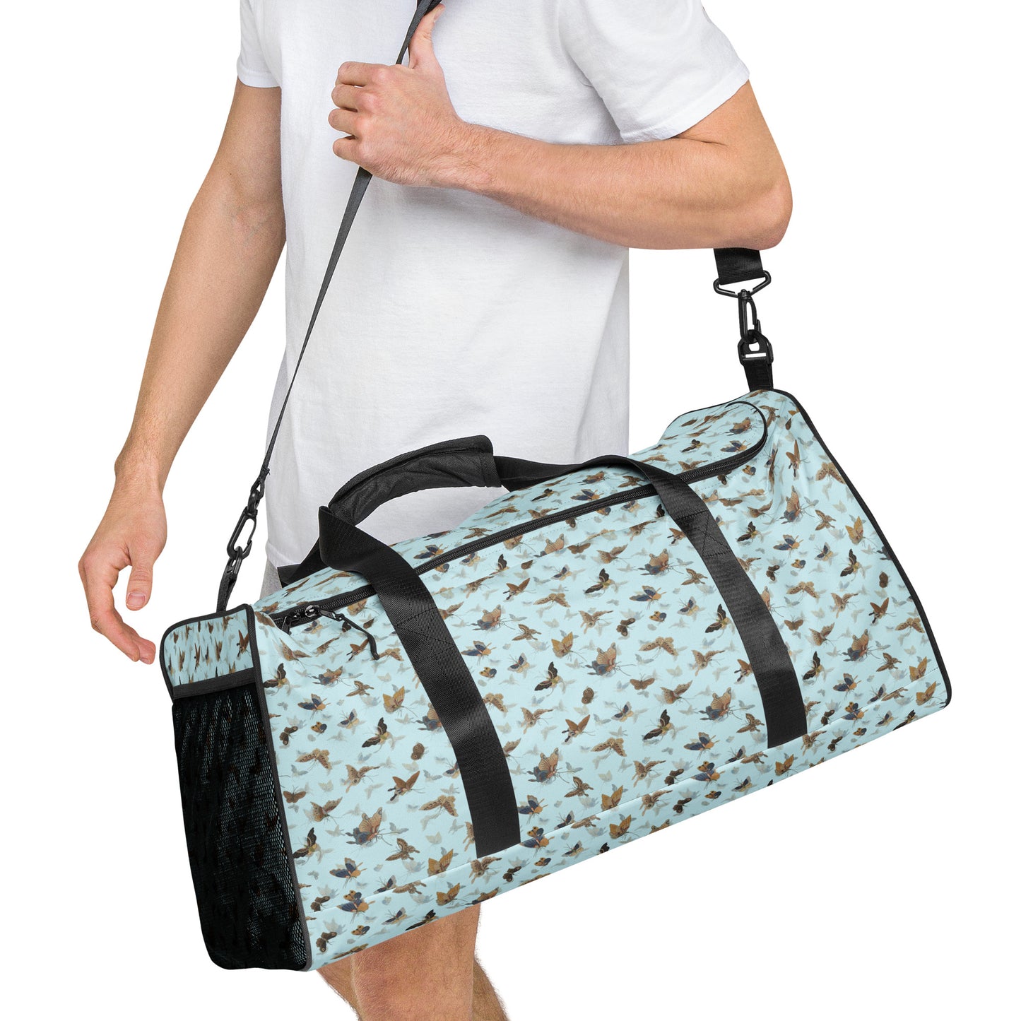 Butterfly dancing｜Duffle bag｜Aqua blue