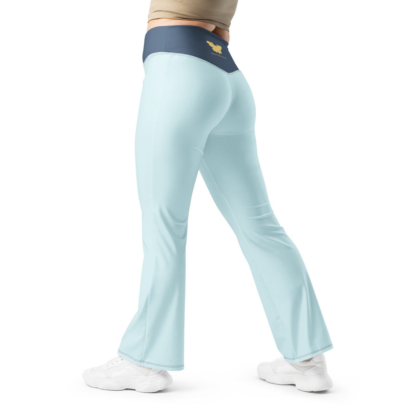 Logo collection｜Flare leggings｜Aqua blue