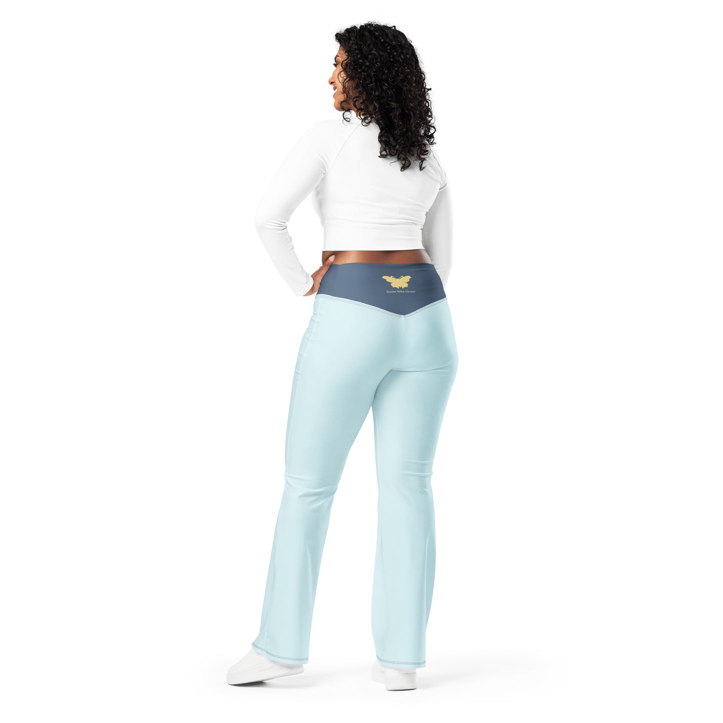 Logo collection｜Flare leggings｜Aqua blue