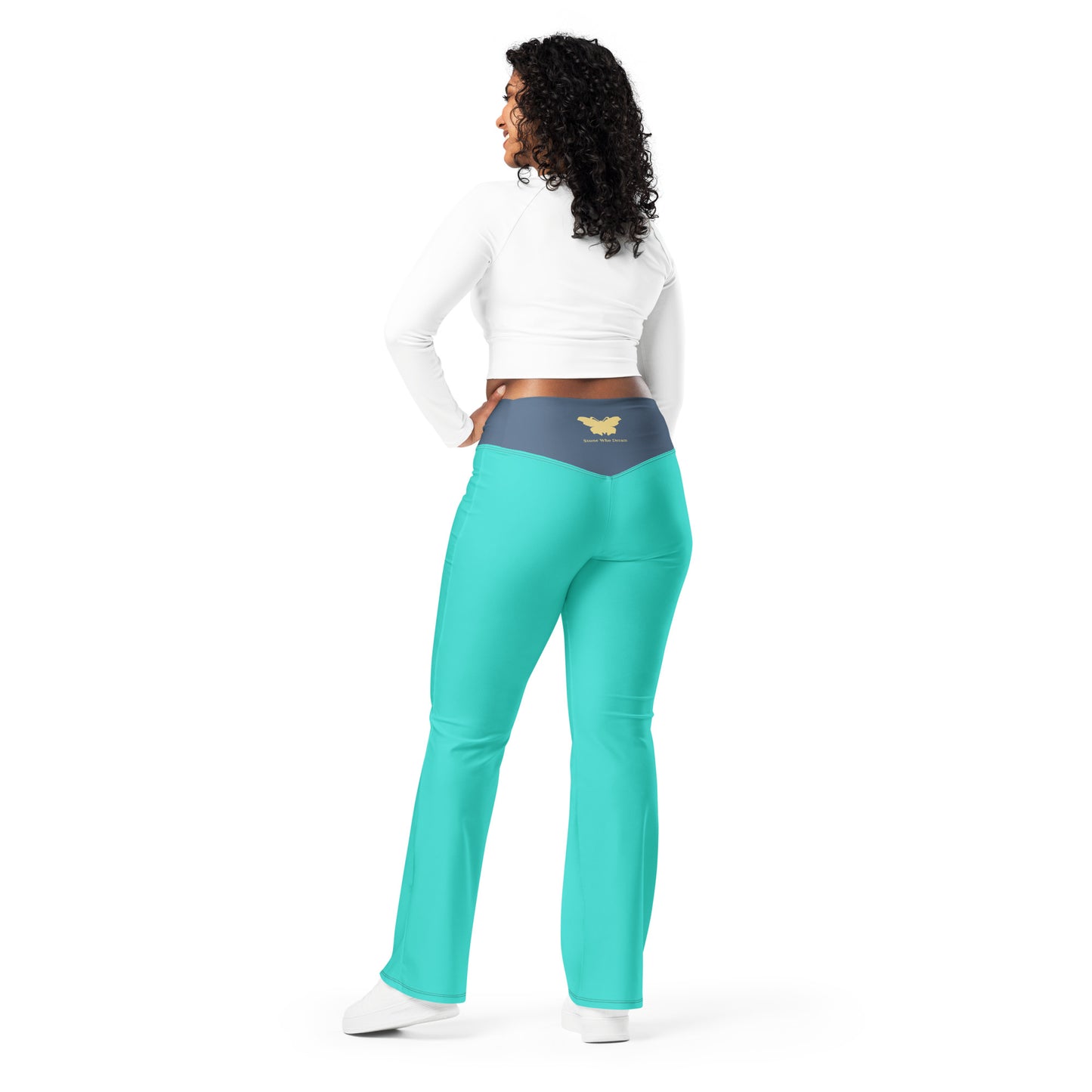 Logo collection｜Flare leggings｜Turquoise