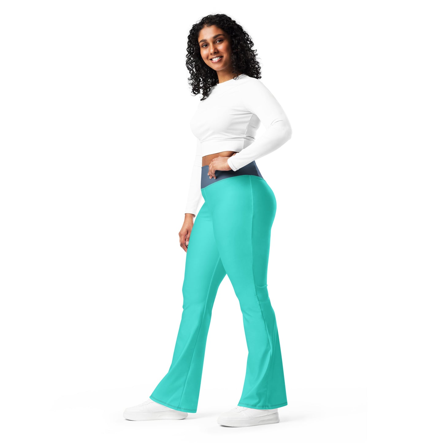 Logo collection｜Flare leggings｜Turquoise