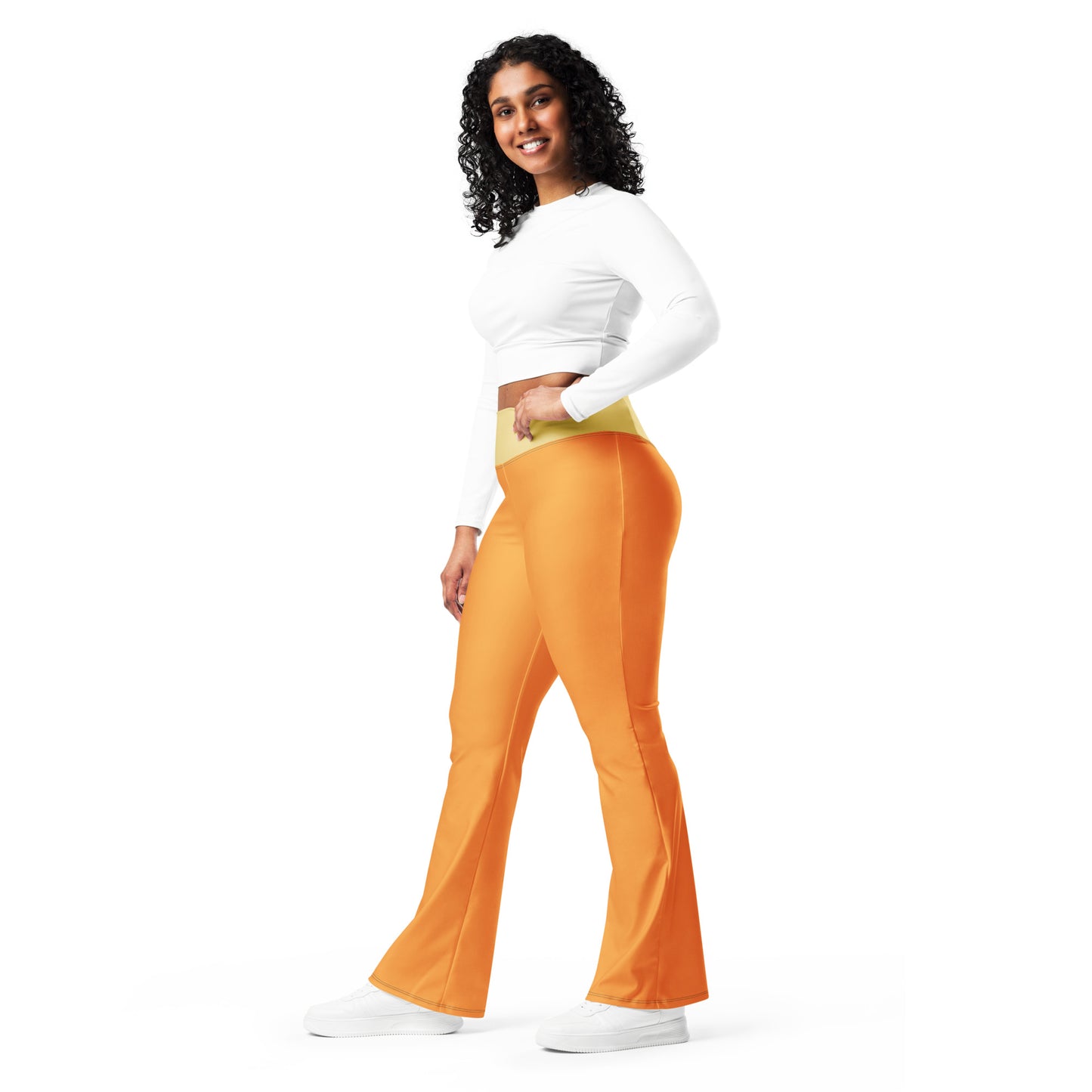 Logo collection｜Flare leggings｜Orange