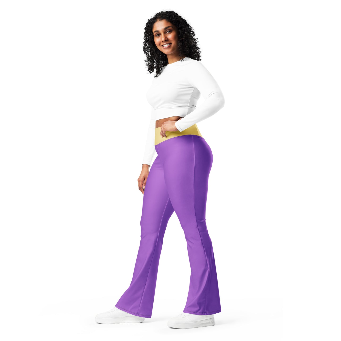 Logo collection｜Flare leggings｜Purple