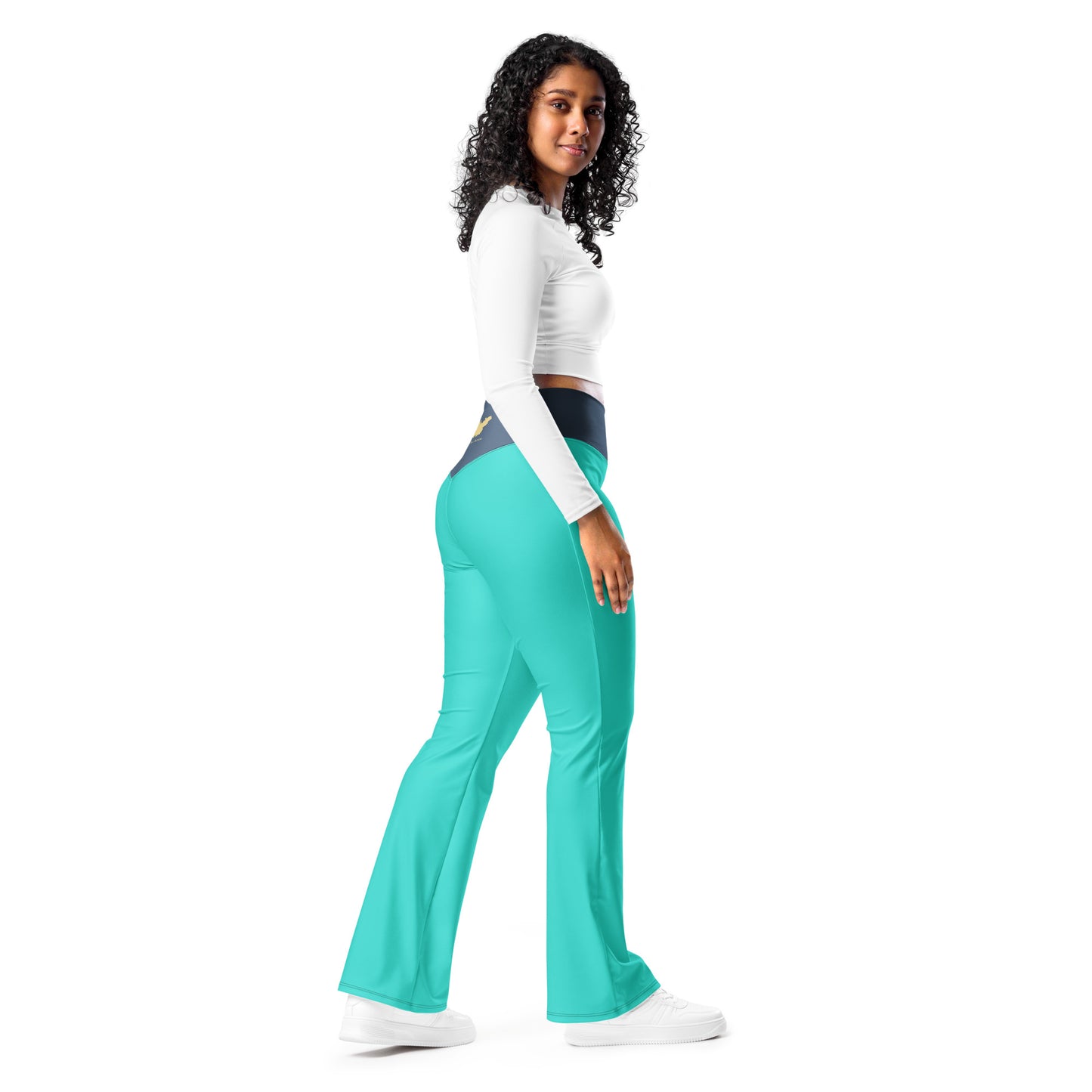 Logo collection｜Flare leggings｜Turquoise