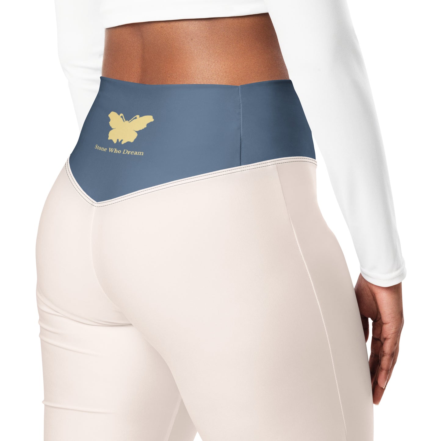 Logo collection｜Flare leggings｜Fish belly white