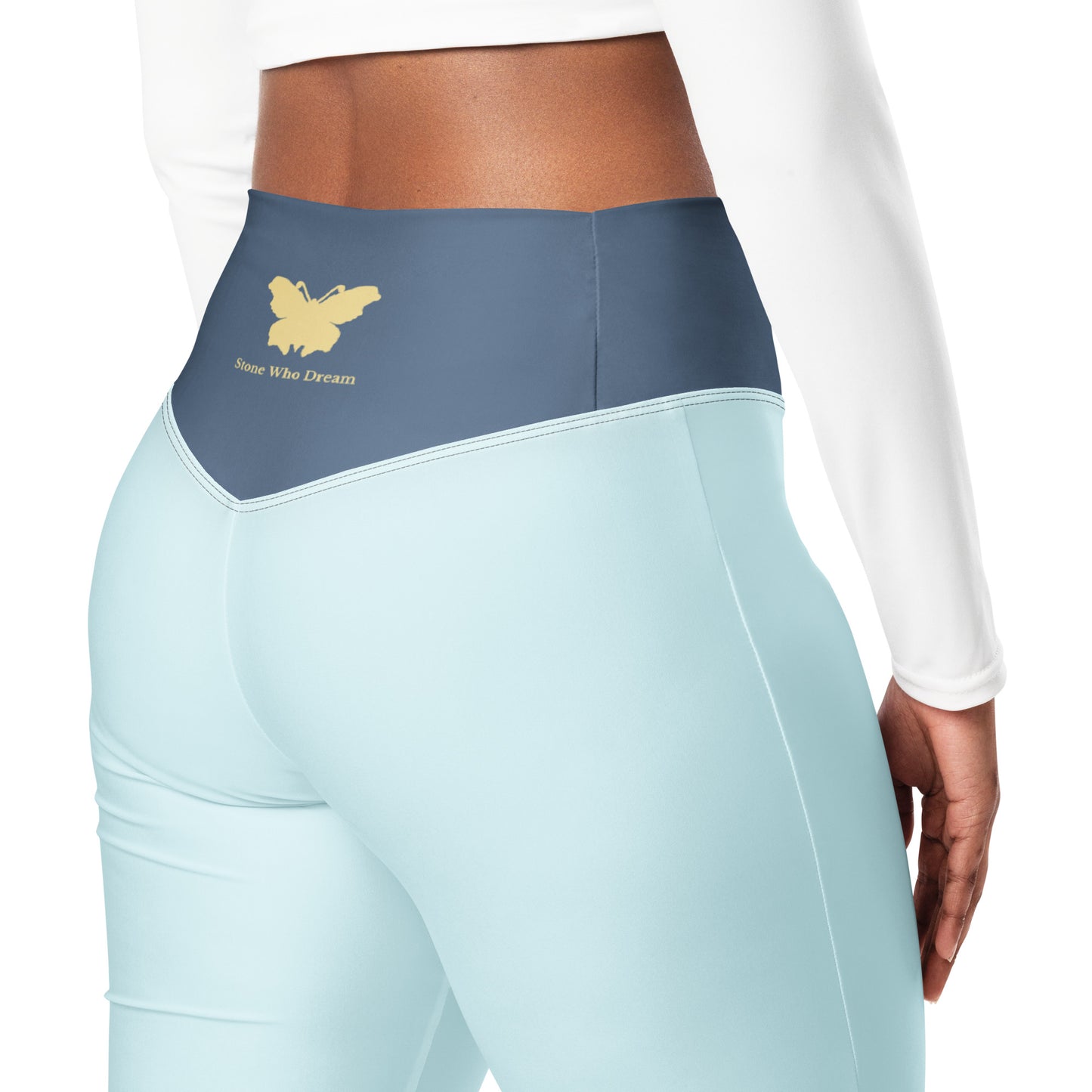 Logo collection｜Flare leggings｜Aqua blue