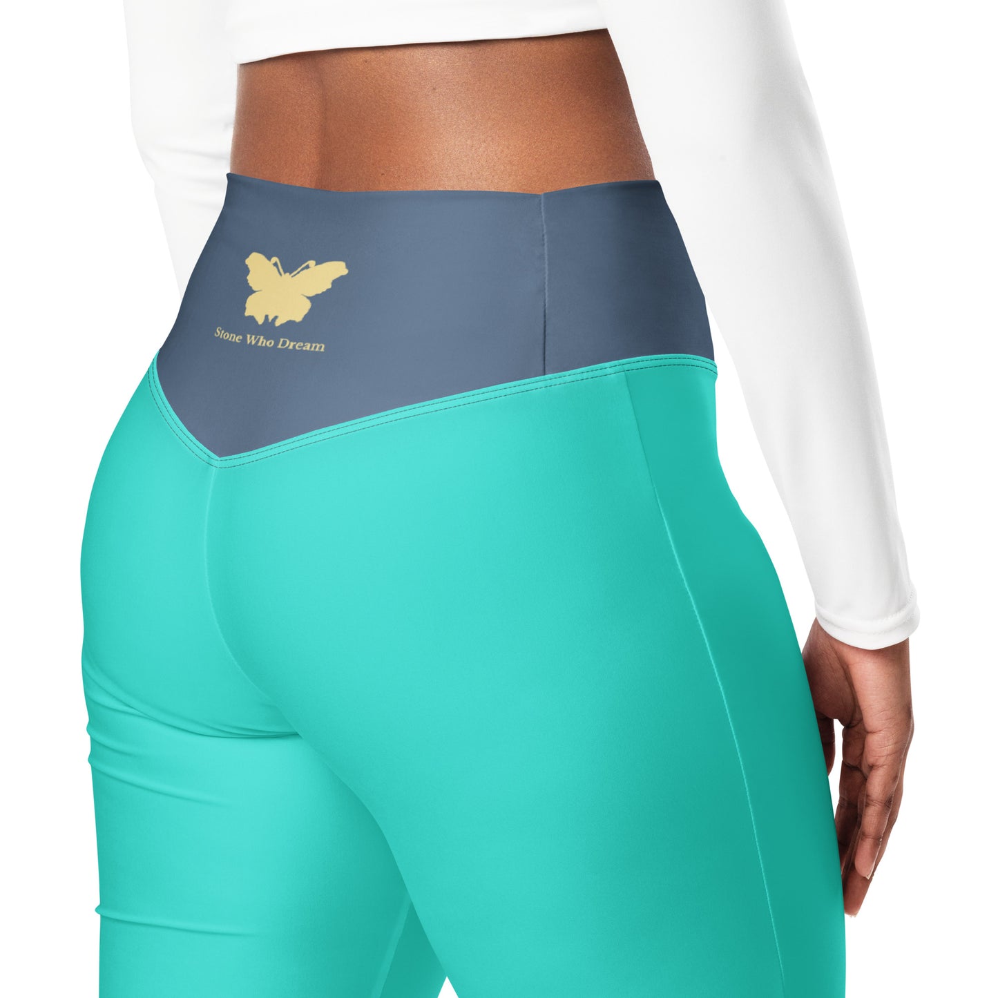 Logo collection｜Flare leggings｜Turquoise