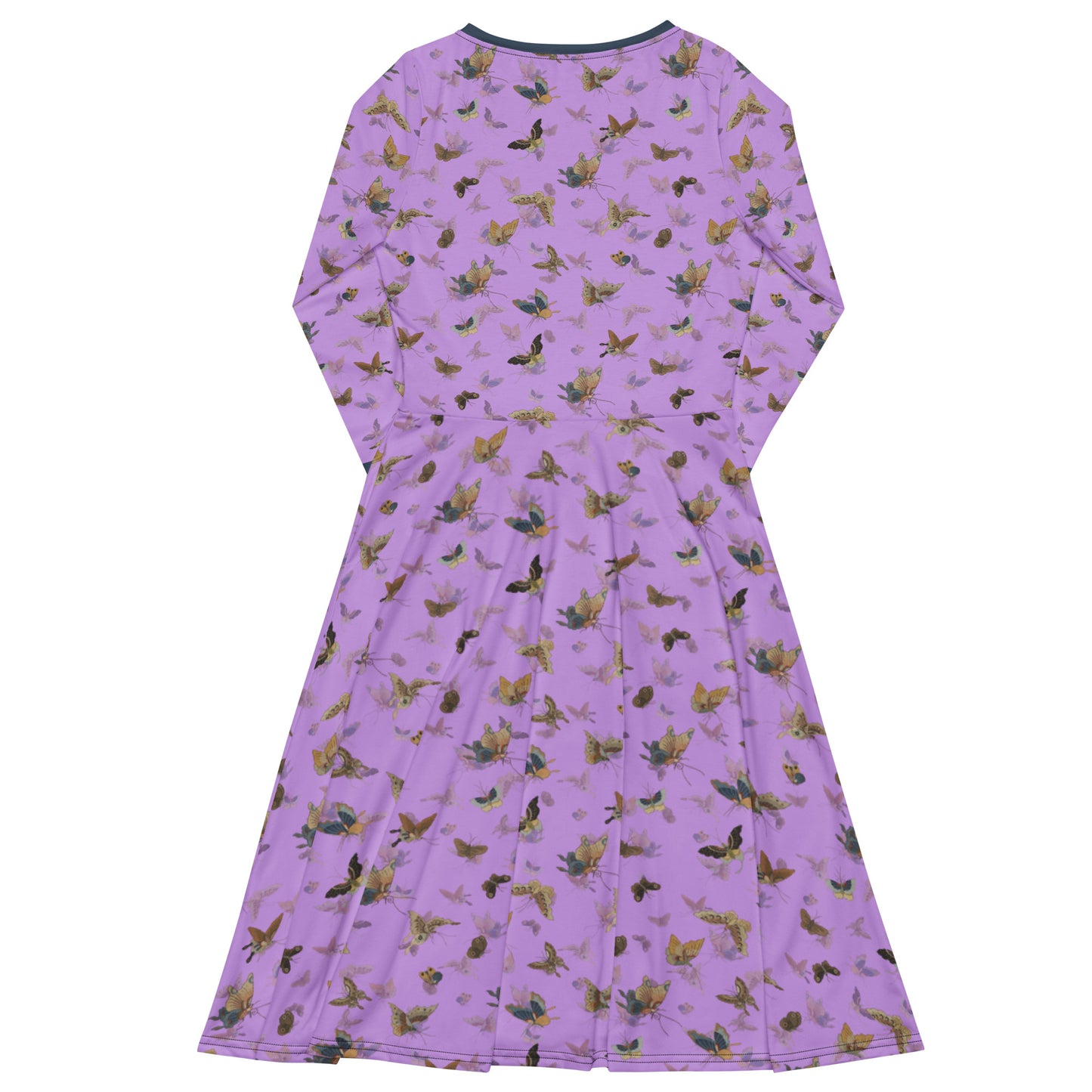 Butterfly dancing｜ long sleeve midi dress｜Lilac