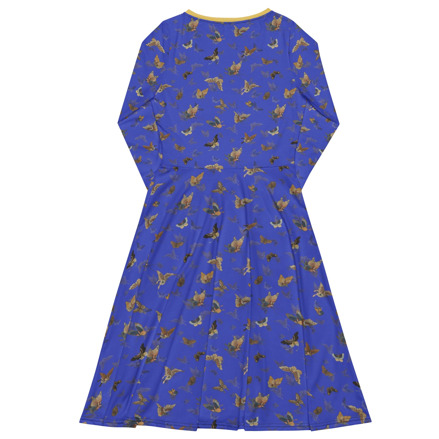 Butterfly dancing｜ long sleeve midi dress｜Royal blue