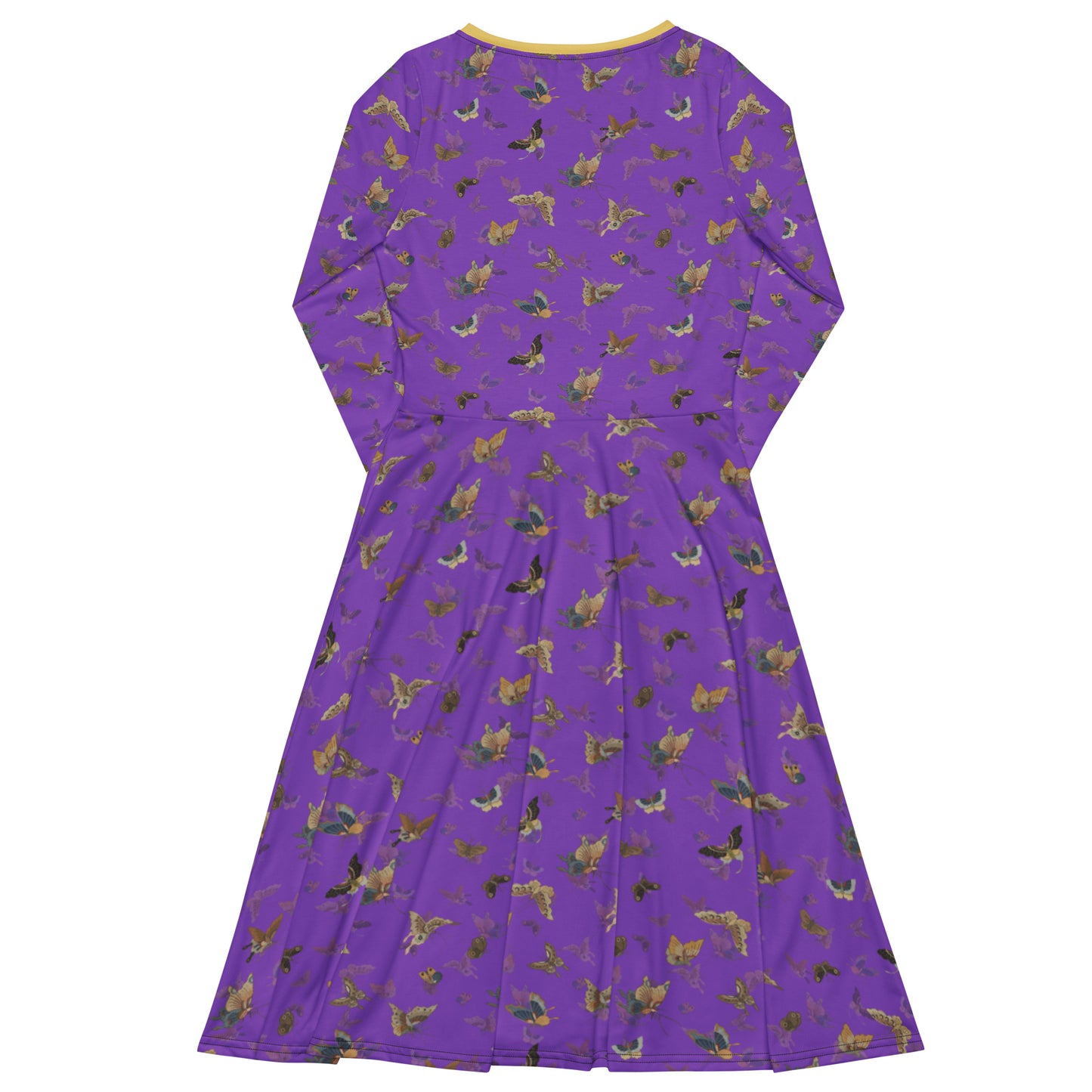 Butterfly dancing｜ long sleeve midi dress｜Purple