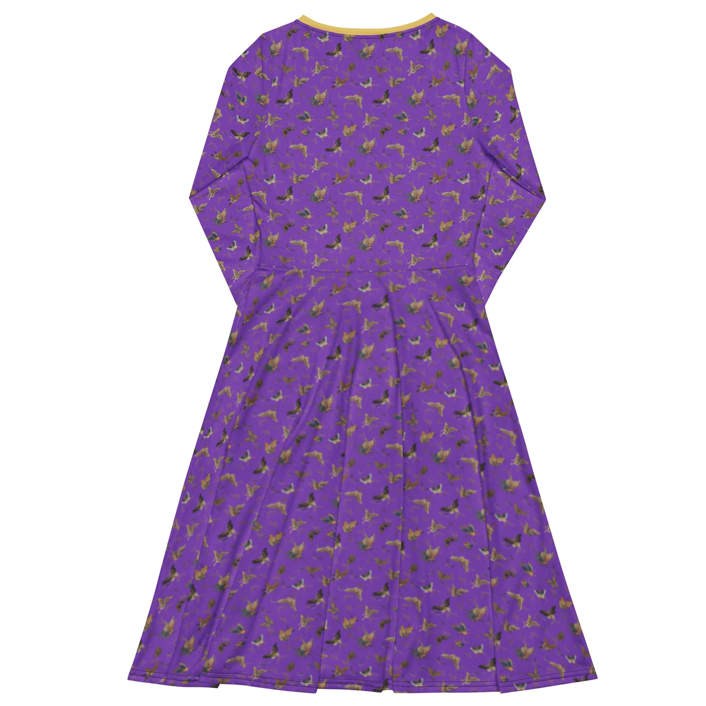 Butterfly dancing｜ long sleeve midi dress｜Purple