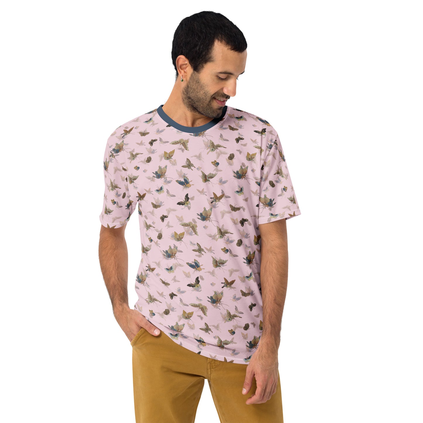 Butterfly dancing｜Men's t-shirt｜Pale pinkish gray