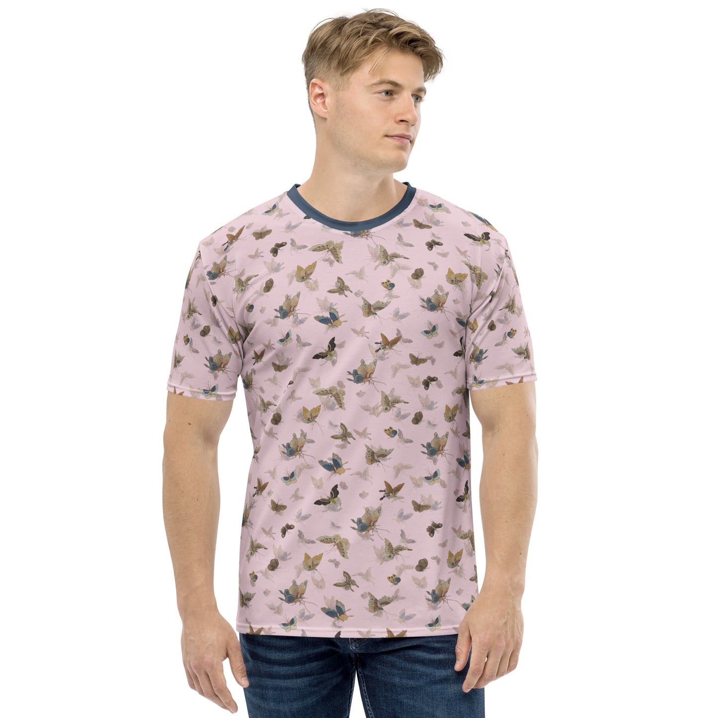 Butterfly dancing｜Men's t-shirt｜Pale pinkish gray