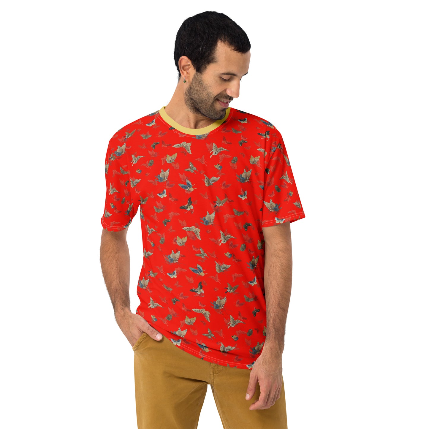 Butterfly dancing｜Men's t-shirt｜Garnet red