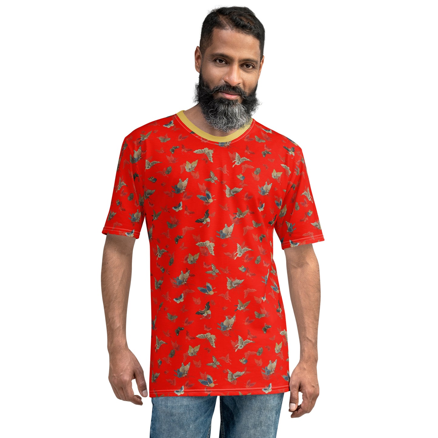 Butterfly dancing｜Men's t-shirt｜Garnet red