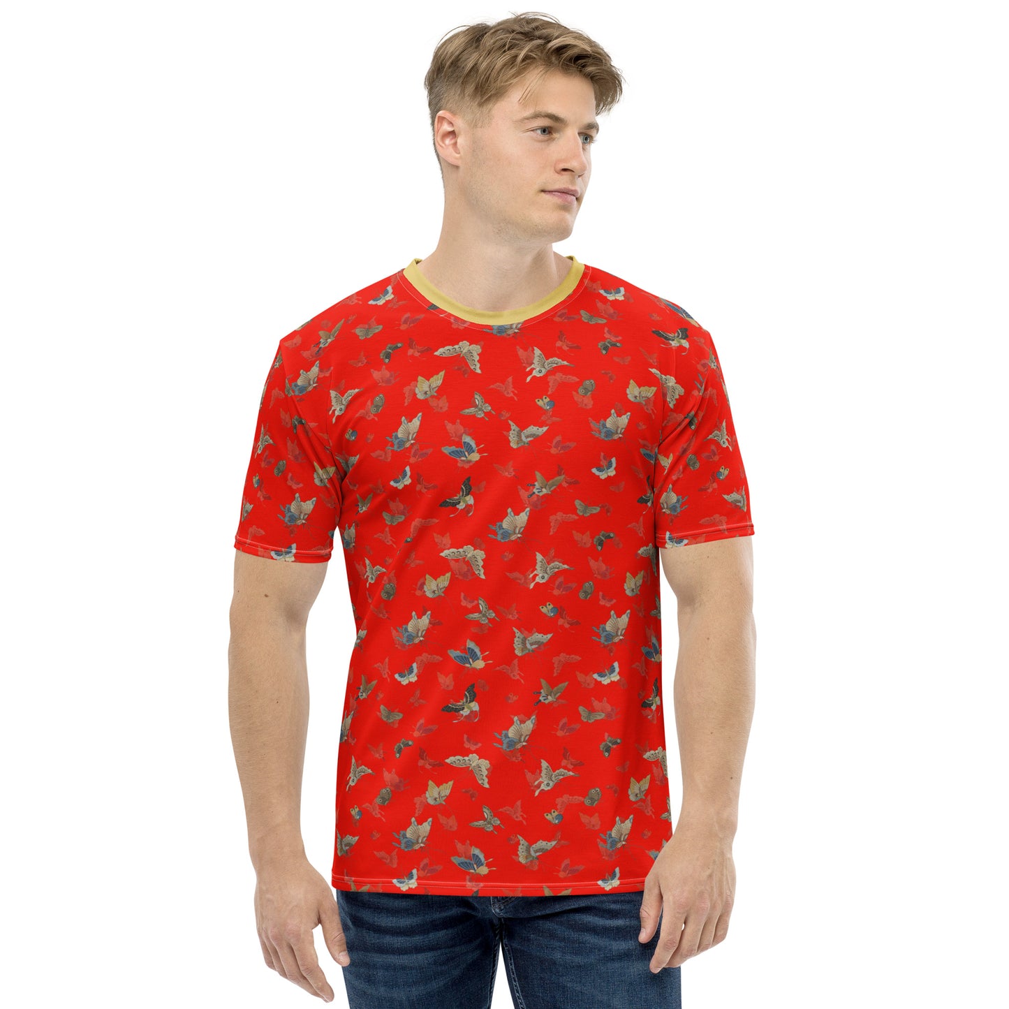 Butterfly dancing｜Men's t-shirt｜Garnet red