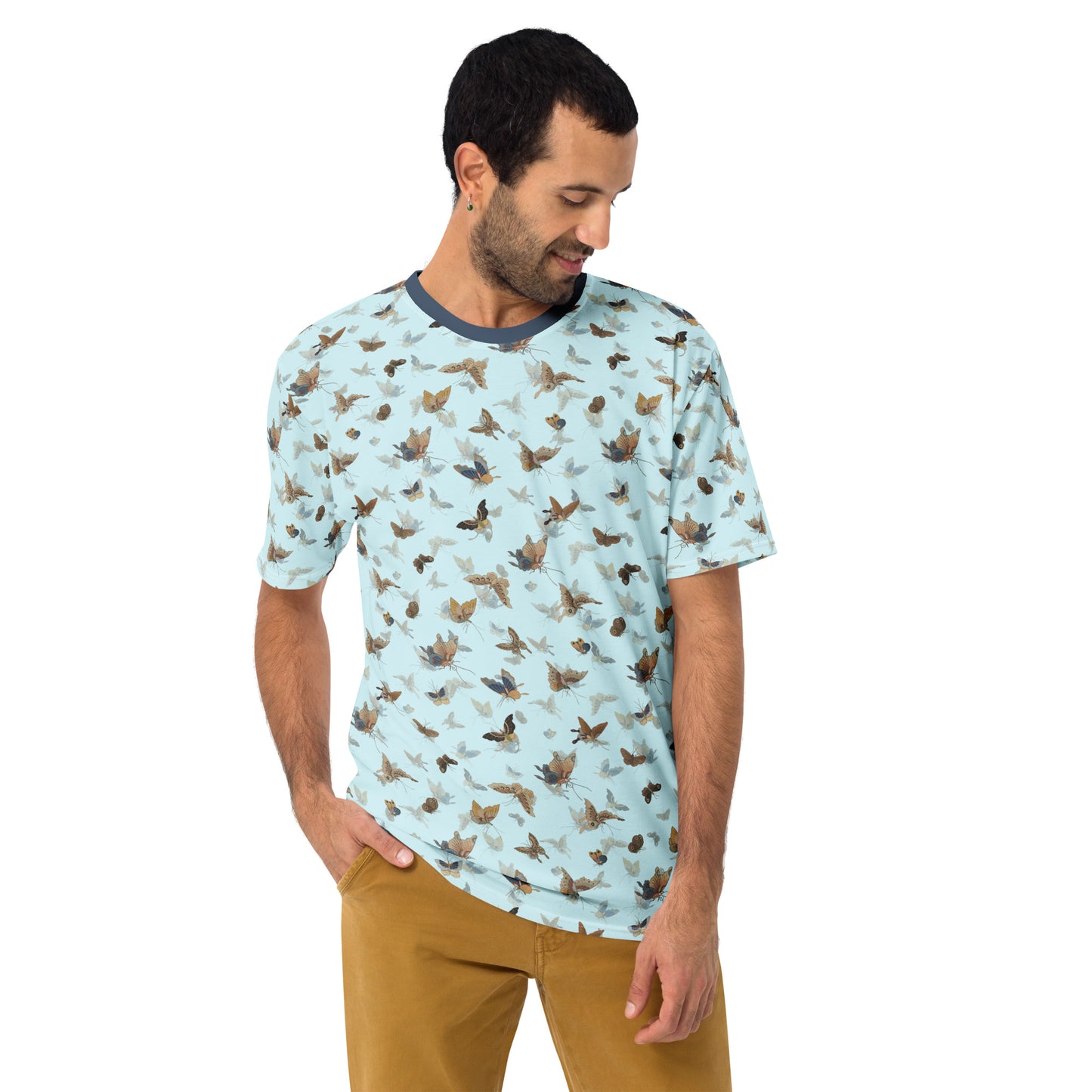 Butterfly dancing｜Men's t-shirt｜Aqua blue