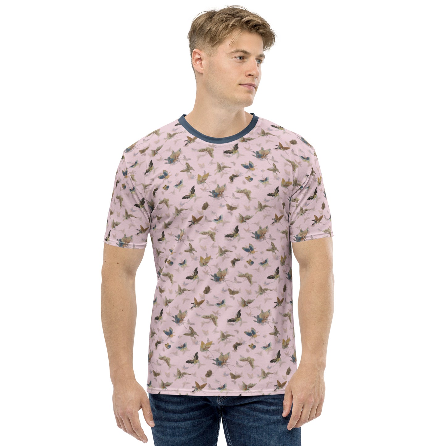 Butterfly dancing｜Men's t-shirt｜Pale pinkish gray