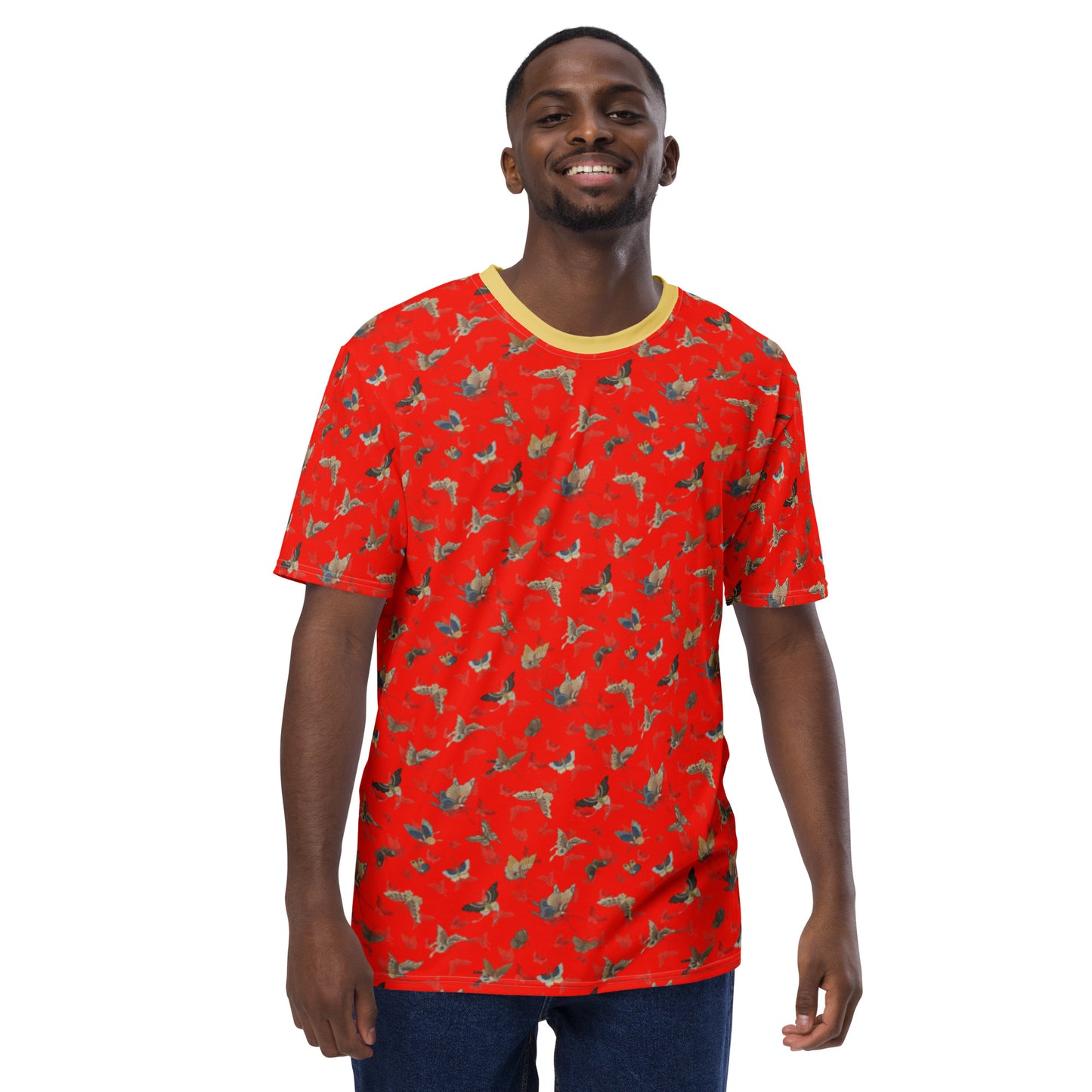 Butterfly dancing｜Men's t-shirt｜Garnet red