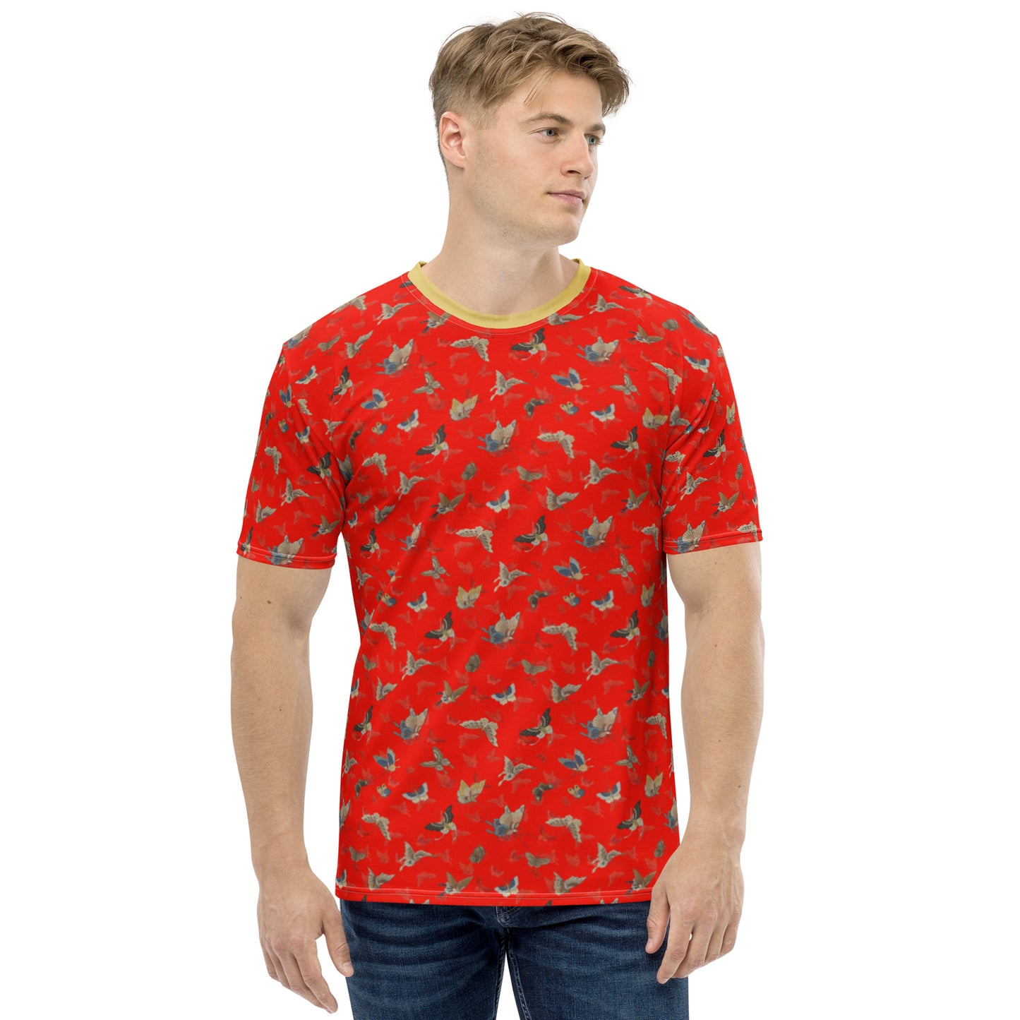 Butterfly dancing｜Men's t-shirt｜Garnet red