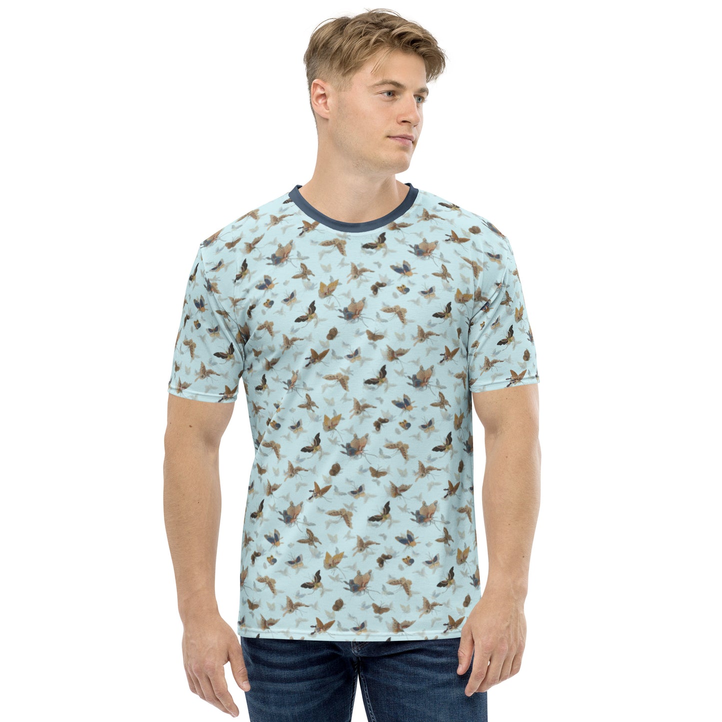 Butterfly dancing｜Men's t-shirt｜Aqua blue