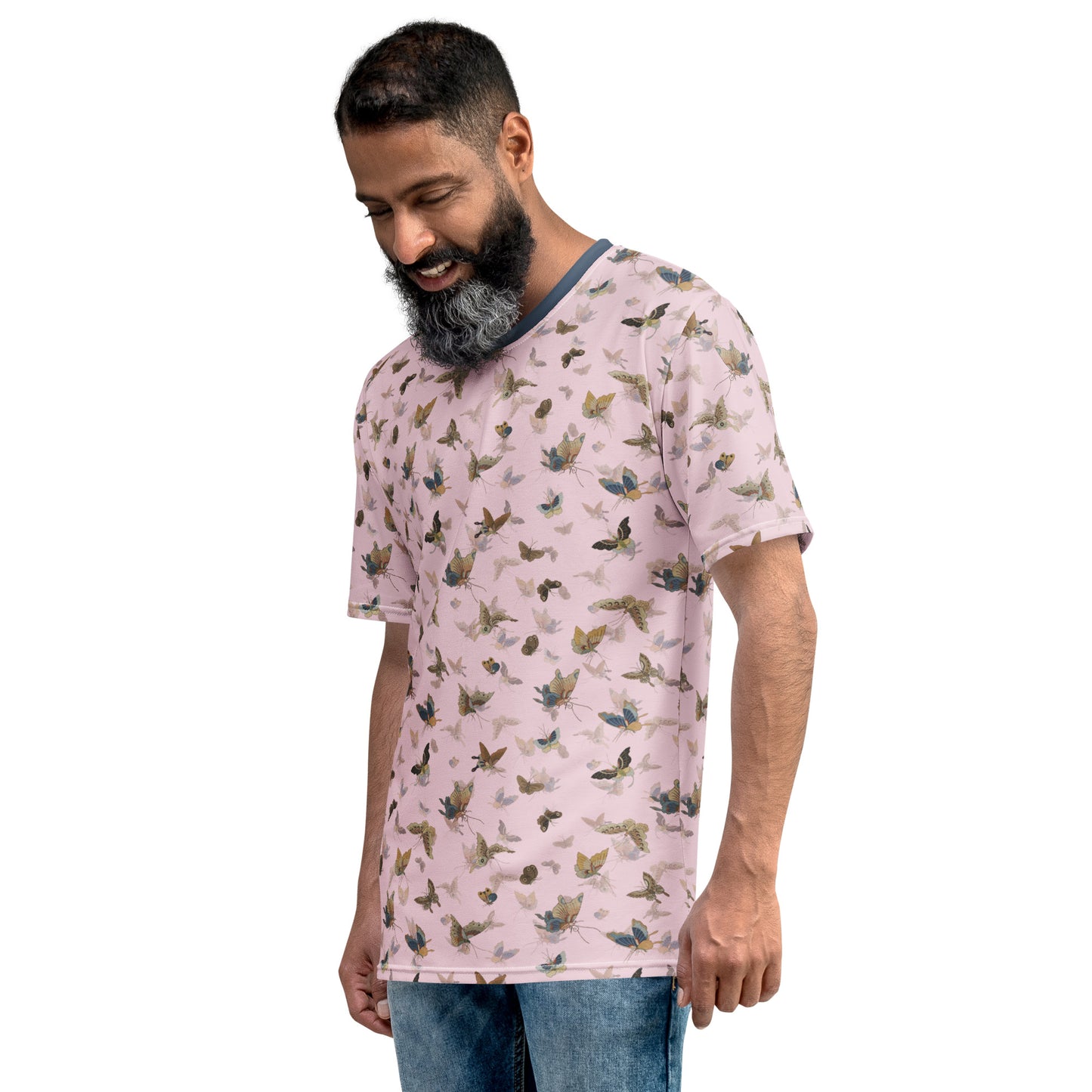 Butterfly dancing｜Men's t-shirt｜Pale pinkish gray