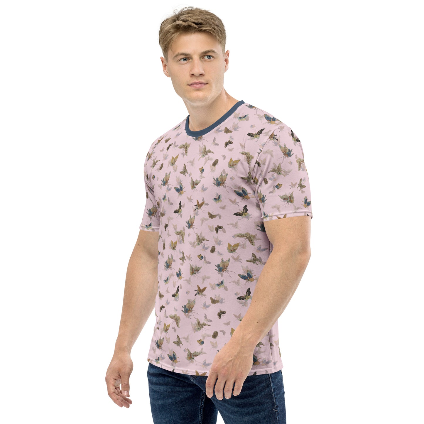 Butterfly dancing｜Men's t-shirt｜Pale pinkish gray