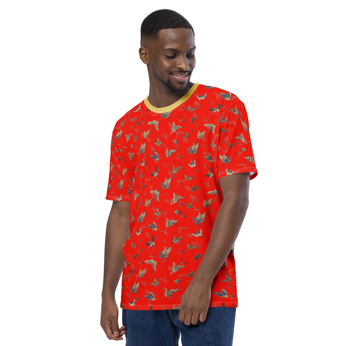 Butterfly dancing｜Men's t-shirt｜Garnet red