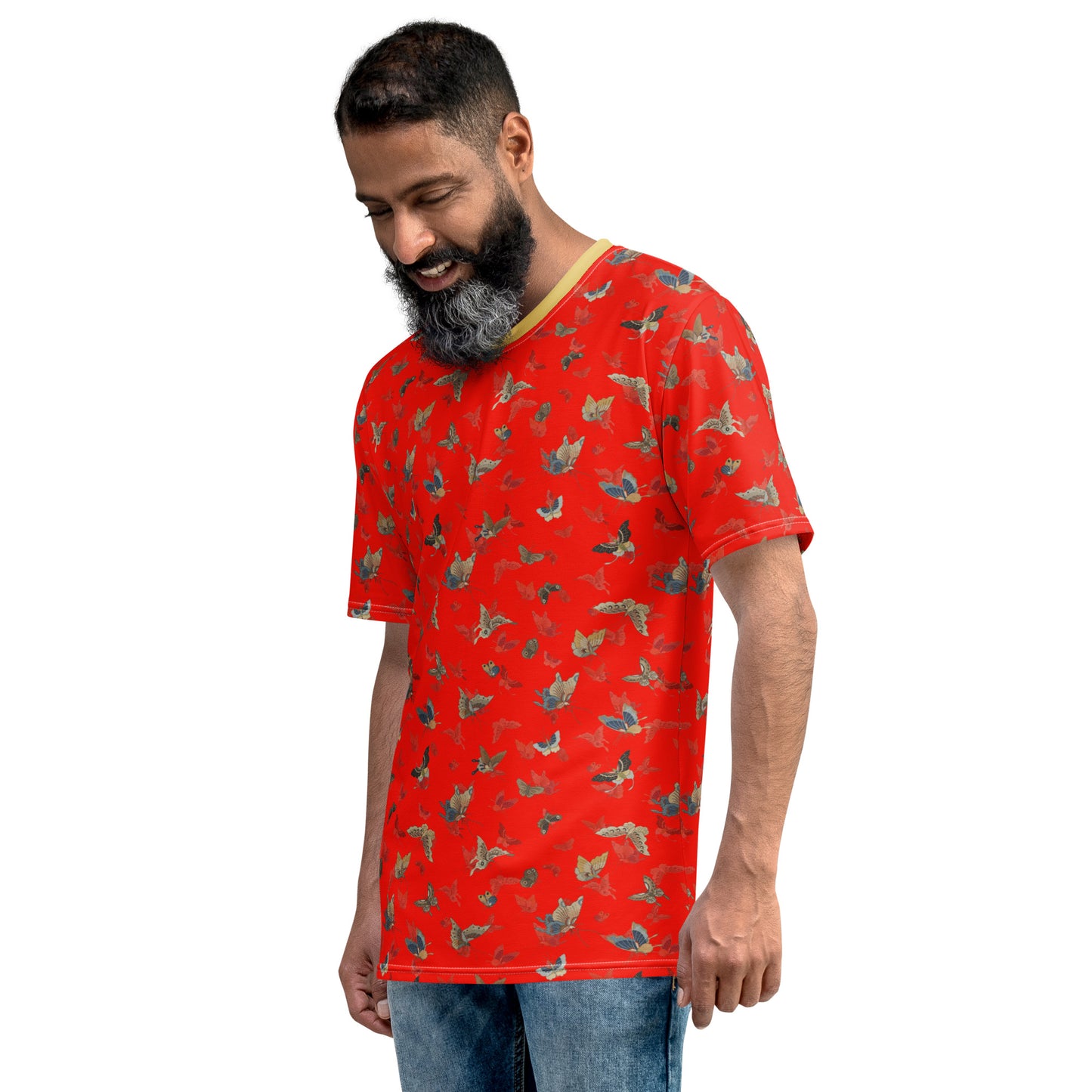 Butterfly dancing｜Men's t-shirt｜Garnet red