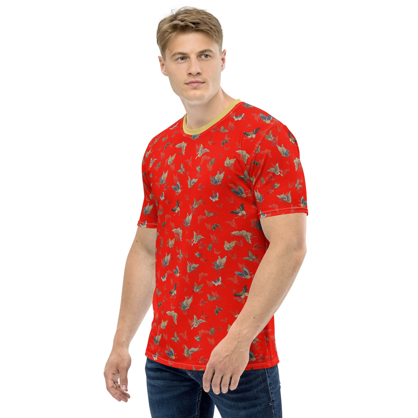 Butterfly dancing｜Men's t-shirt｜Garnet red