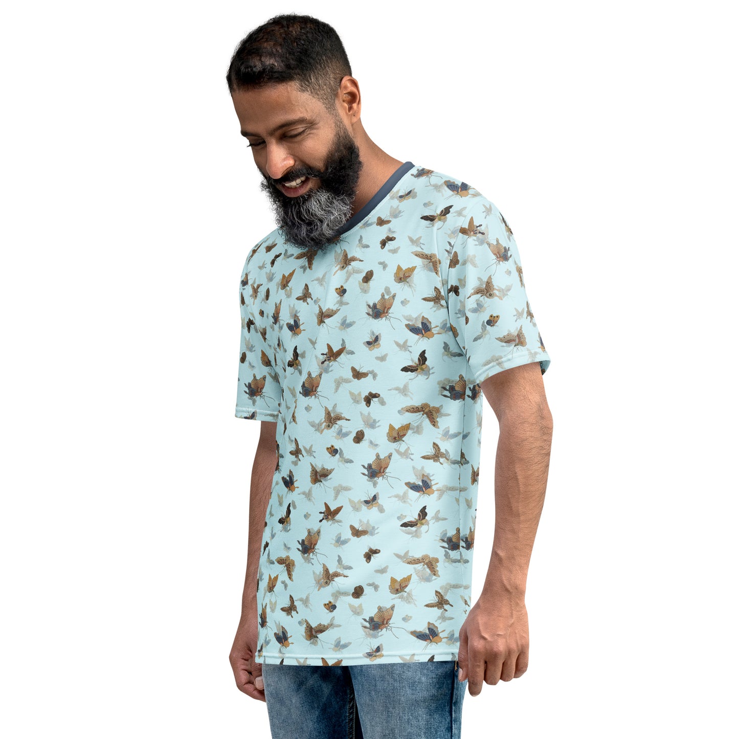 Butterfly dancing｜Men's t-shirt｜Aqua blue