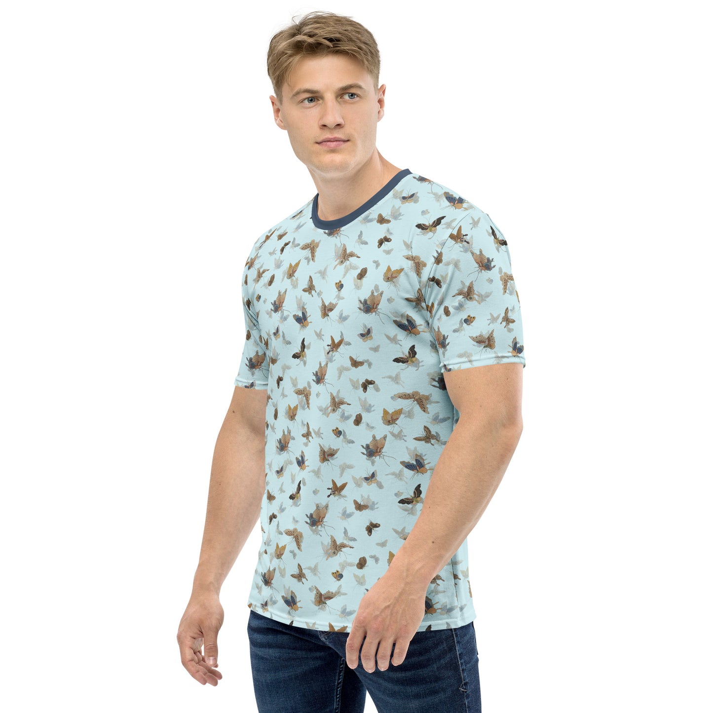 Butterfly dancing｜Men's t-shirt｜Aqua blue