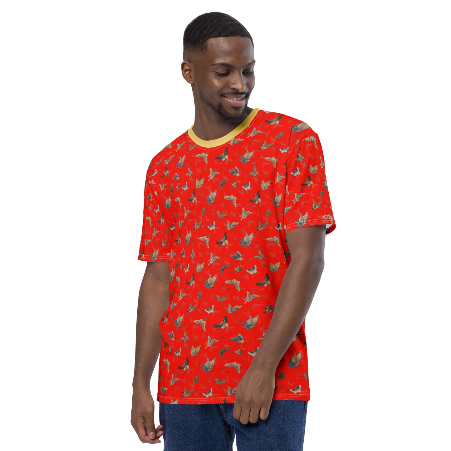 Butterfly dancing｜Men's t-shirt｜Garnet red