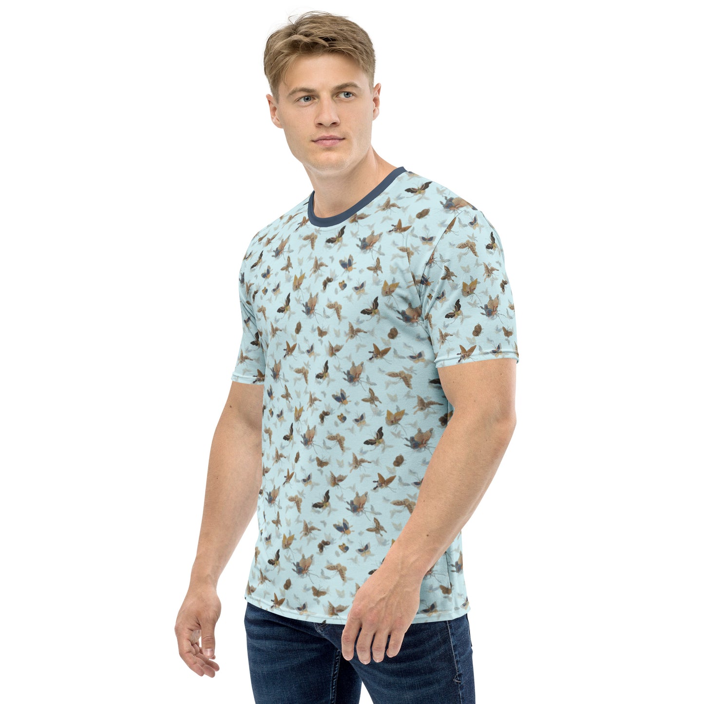 Butterfly dancing｜Men's t-shirt｜Aqua blue