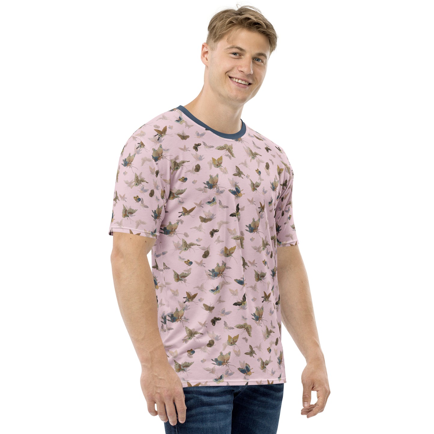 Butterfly dancing｜Men's t-shirt｜Pale pinkish gray