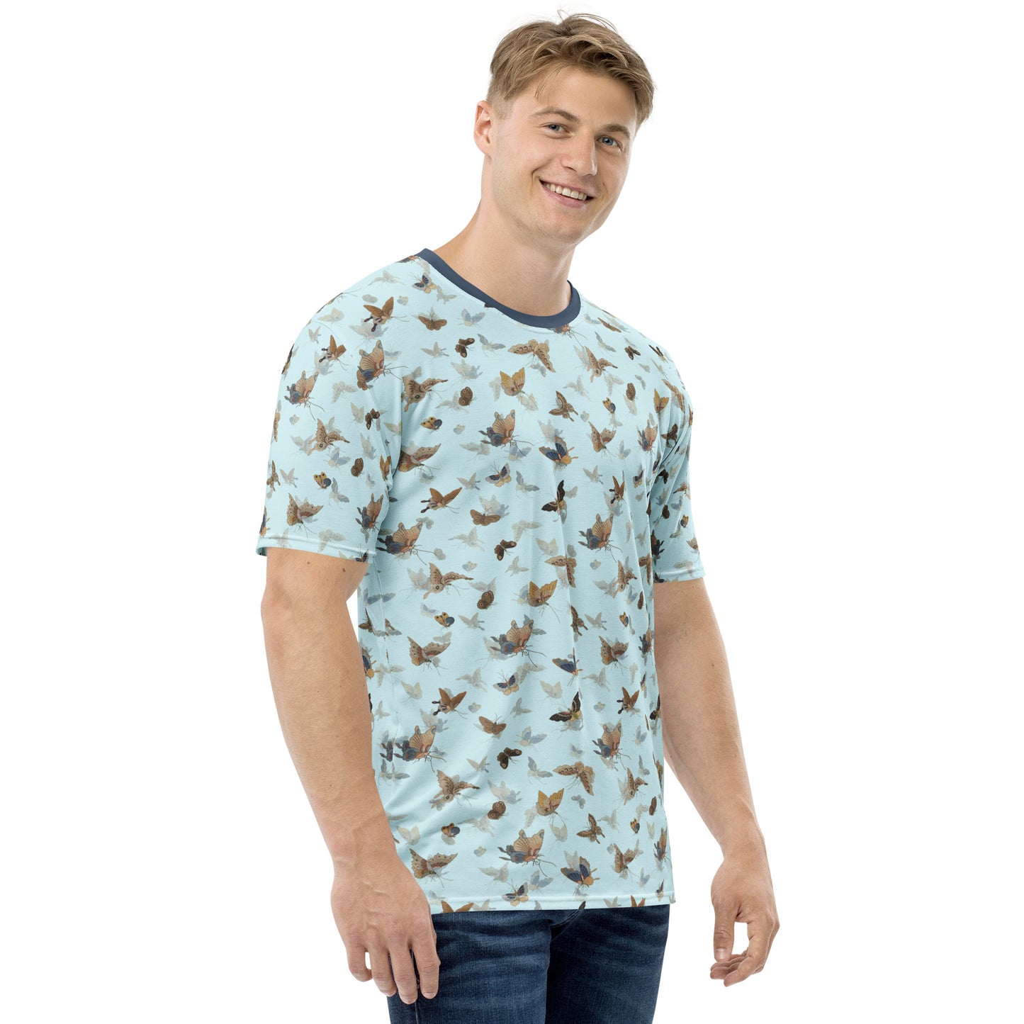 Butterfly dancing｜Men's t-shirt｜Aqua blue