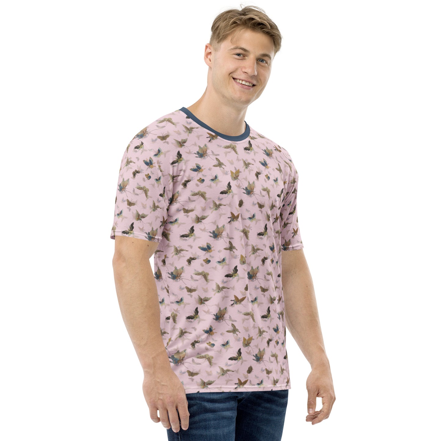 Butterfly dancing｜Men's t-shirt｜Pale pinkish gray