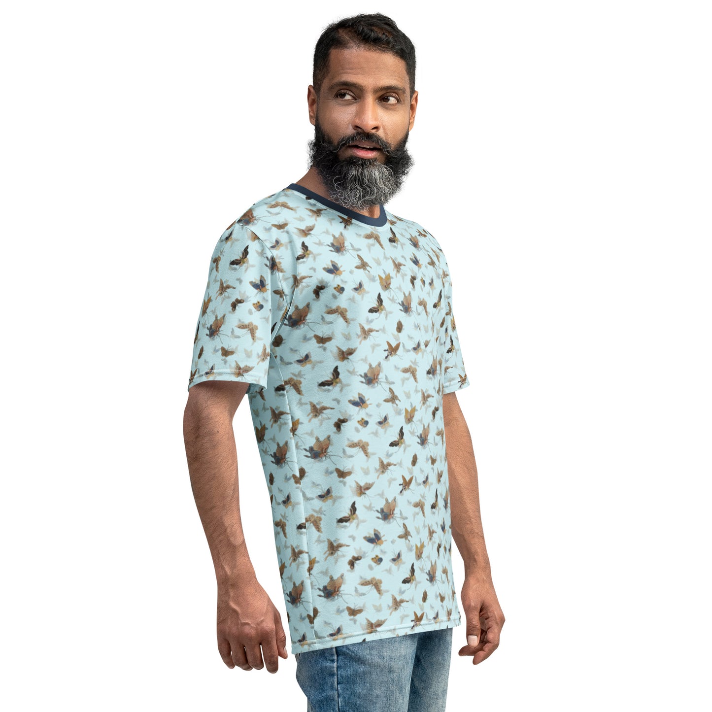 Butterfly dancing｜Men's t-shirt｜Aqua blue