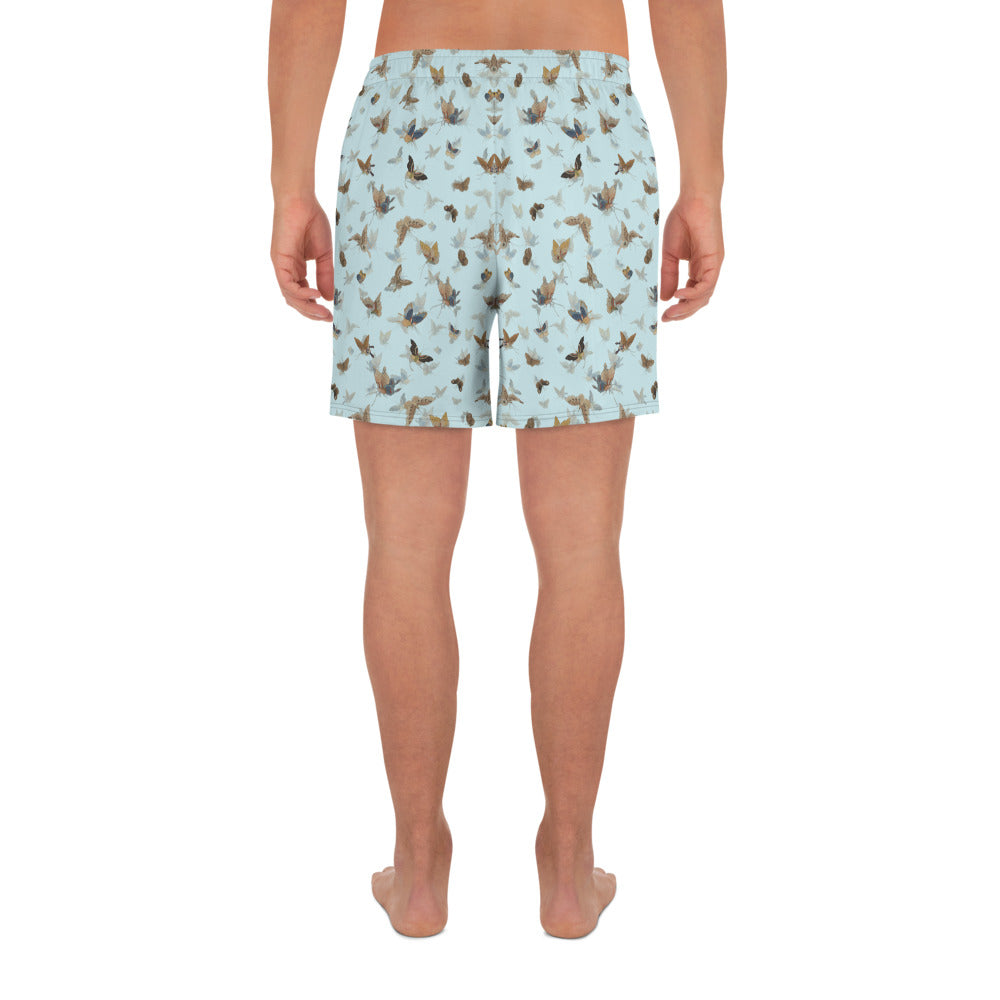 Butterfly dancing｜Unisex Athletic Long Shorts｜Aqua blue