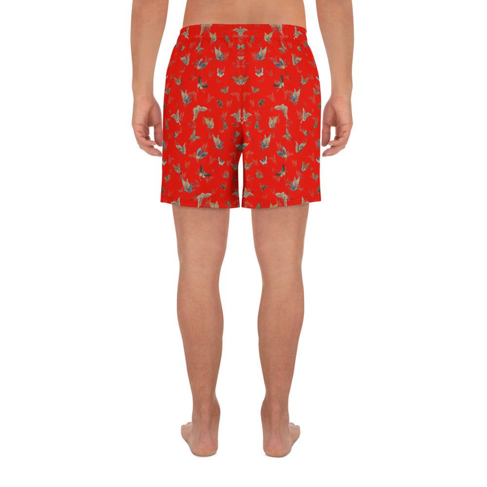 Butterfly dancing｜Unisex Athletic Long Shorts｜Garnet red