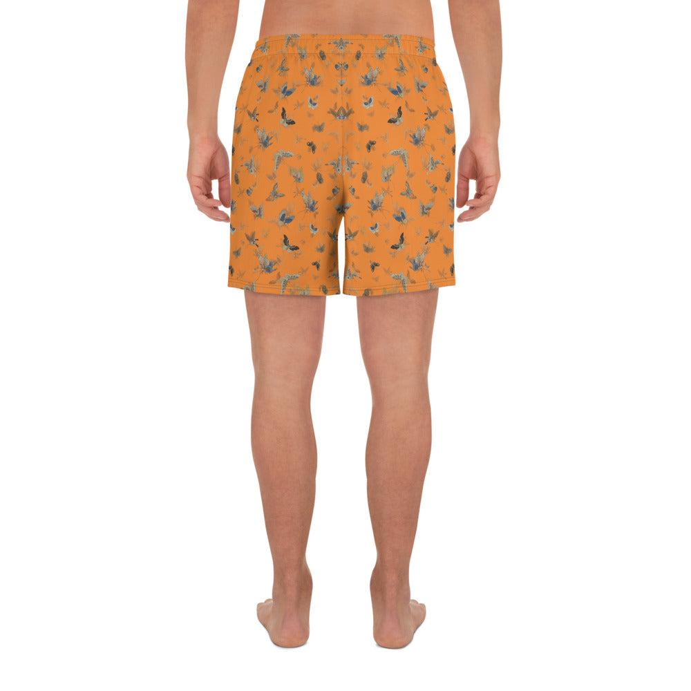 Butterfly dancing｜Unisex Athletic Long Shorts｜Orange