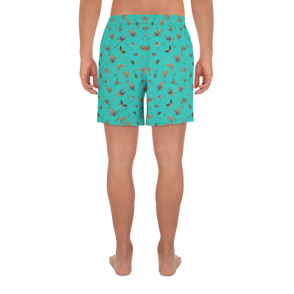 Butterfly dancing｜Unisex Athletic Long Shorts｜Turquoise