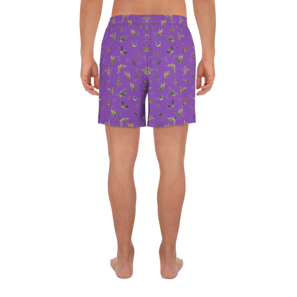 Butterfly dancing｜Unisex Athletic Long Shorts｜Purple