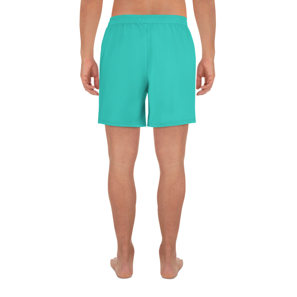 Logo collection｜Unisex Athletic Long Shorts｜Turquoise