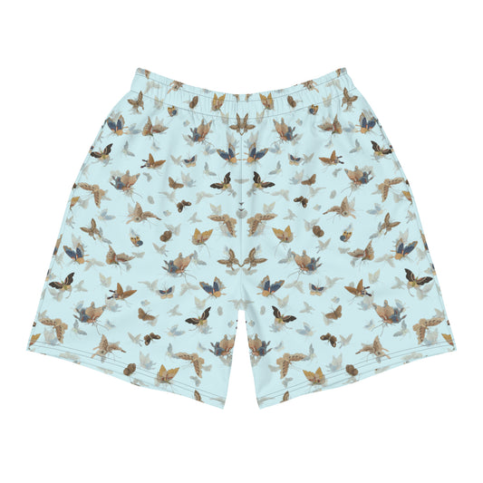 Butterfly dancing｜Unisex Athletic Long Shorts｜Aqua blue