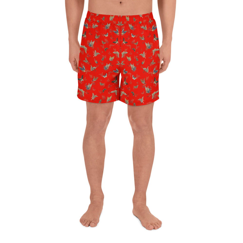 Butterfly dancing｜Unisex Athletic Long Shorts｜Garnet red