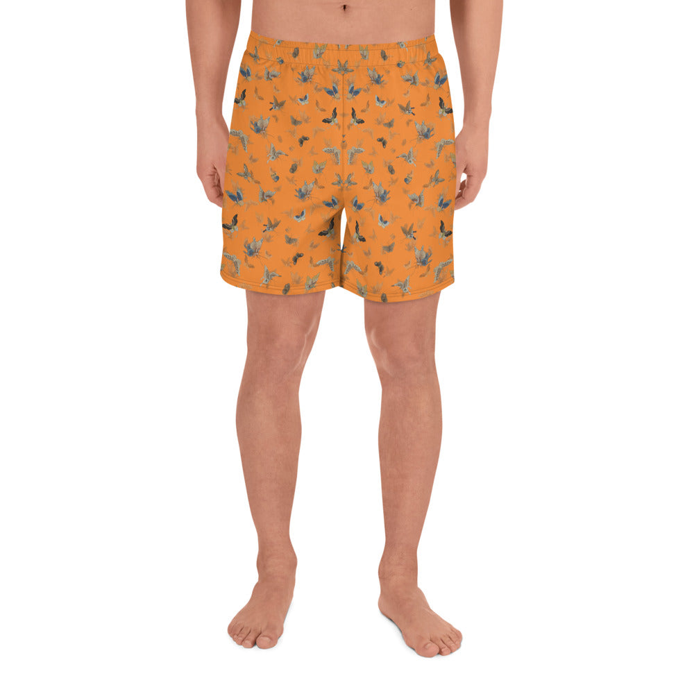 Butterfly dancing｜Unisex Athletic Long Shorts｜Orange