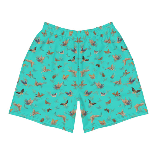 Butterfly dancing｜Unisex Athletic Long Shorts｜Turquoise