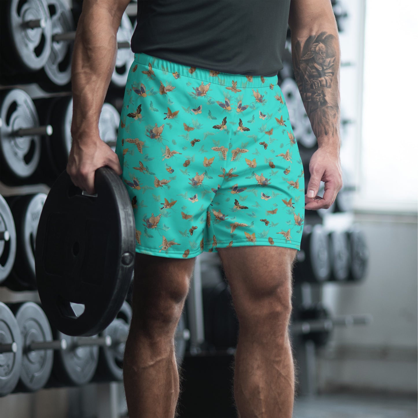 Butterfly dancing｜Unisex Athletic Long Shorts｜Turquoise