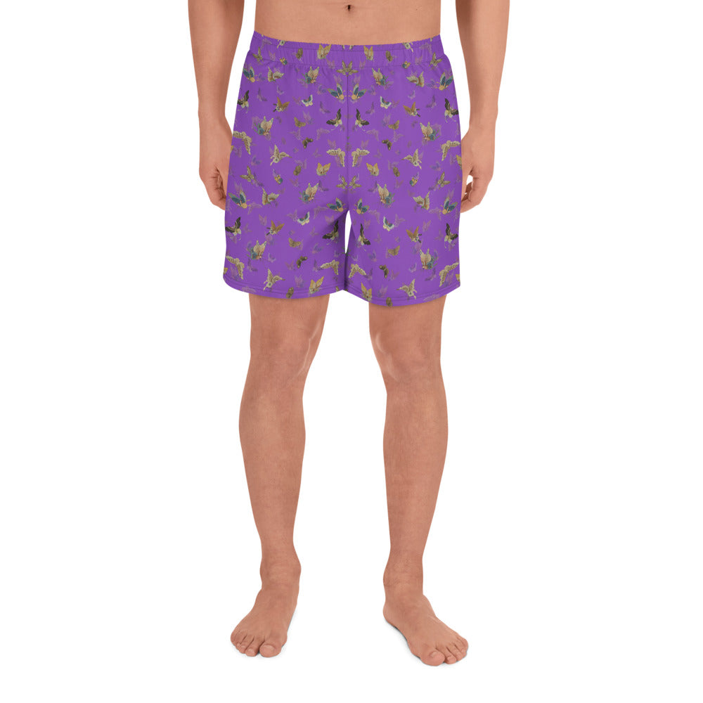 Butterfly dancing｜Unisex Athletic Long Shorts｜Purple